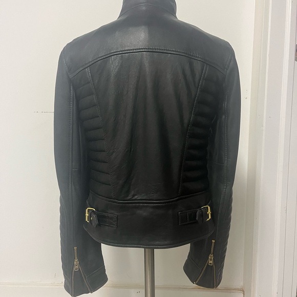 J. Crew Collection Standing-Collar Leather Jacket. - Picture 4 of 6